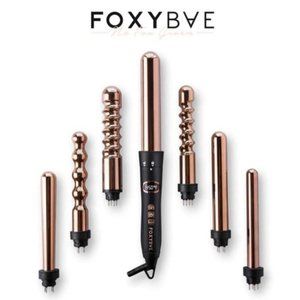 FoxyBae Rose Gold 7-in-1 Curling Wand Set